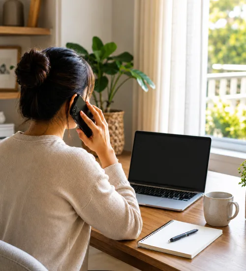 Friendly migration support team helping clients discuss Australian visa pathways and their individual circumstances.